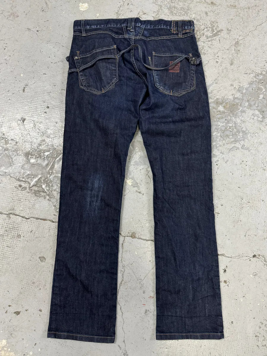 2000s Marithé + François Girbaud Navy Brut Denim Jeans mFNohbX 1