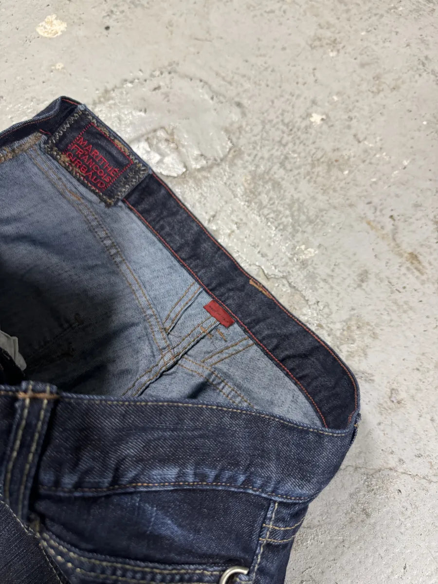 2000s Marithé + François Girbaud Navy Brut Denim Jeans mFNohbX 4