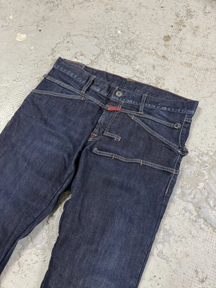 2000s Marithé + François Girbaud Navy Brut Denim Jeans mFNohbX 6