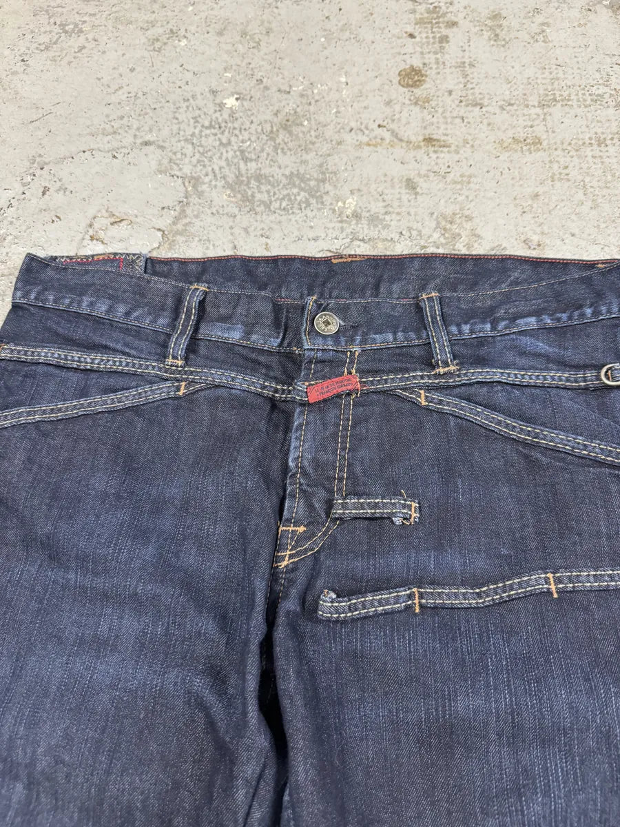 2000s Marithé + François Girbaud Navy Brut Denim Jeans mFNohbX 7