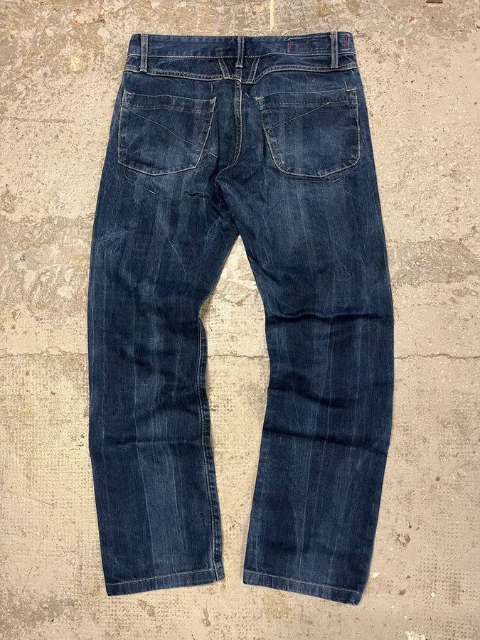 2000s Marithé + François Girbaud Navy Brut Denim Jeans jSgTgCI 6