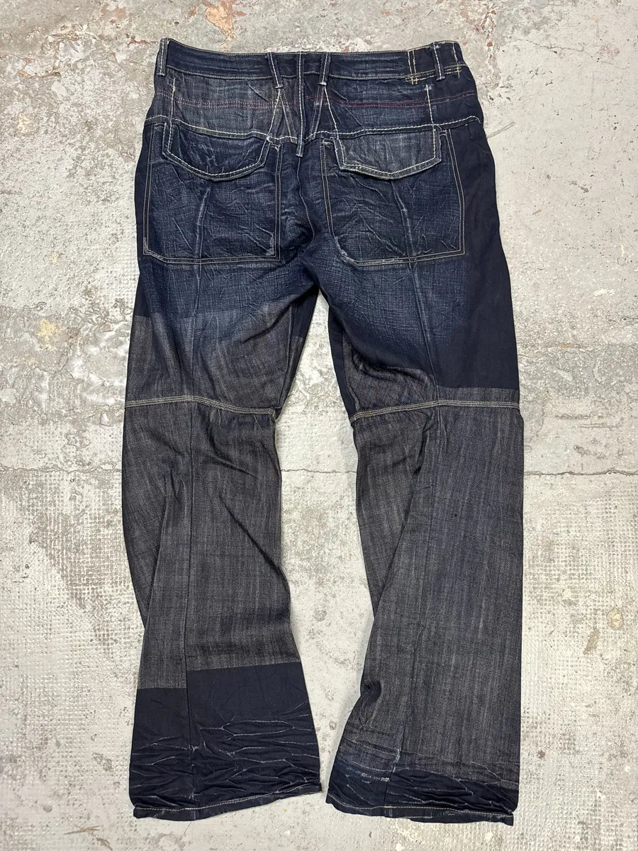 2000s Marithé + François Girbaud Navy Brut Denim Jeans rmRcdDx 4