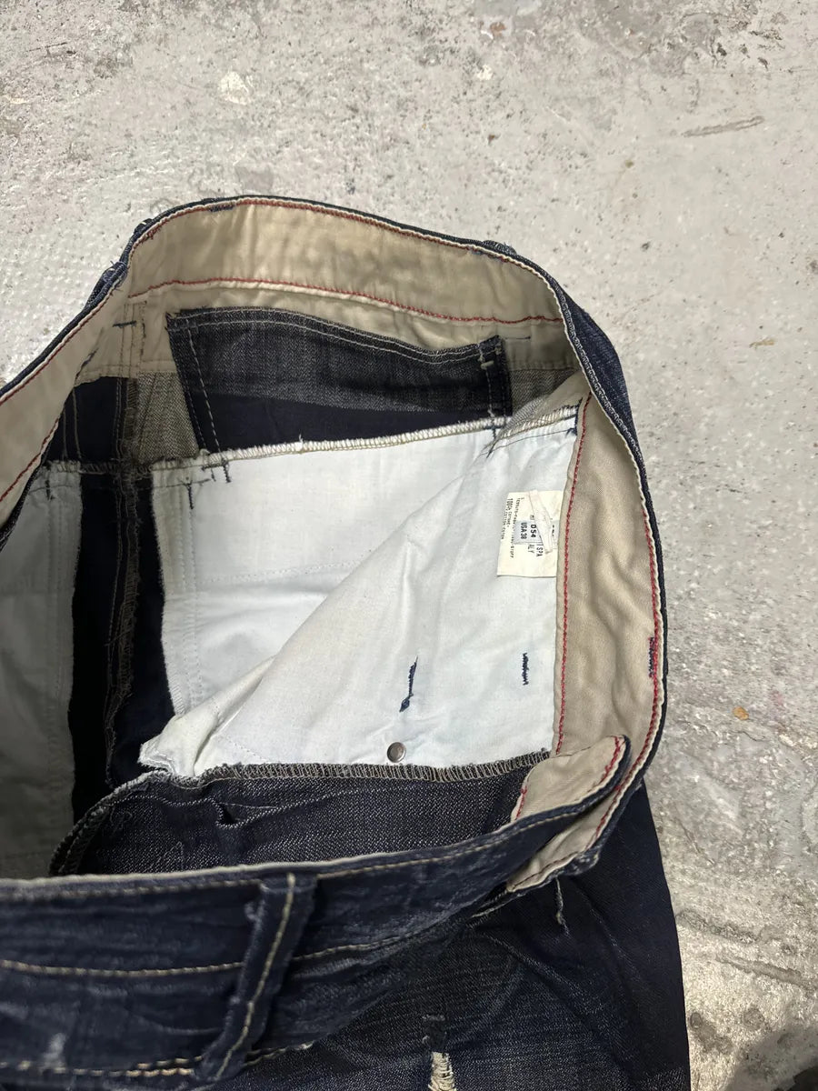 2000s Marithé + François Girbaud Navy Brut Denim Jeans rmRcdDx 5