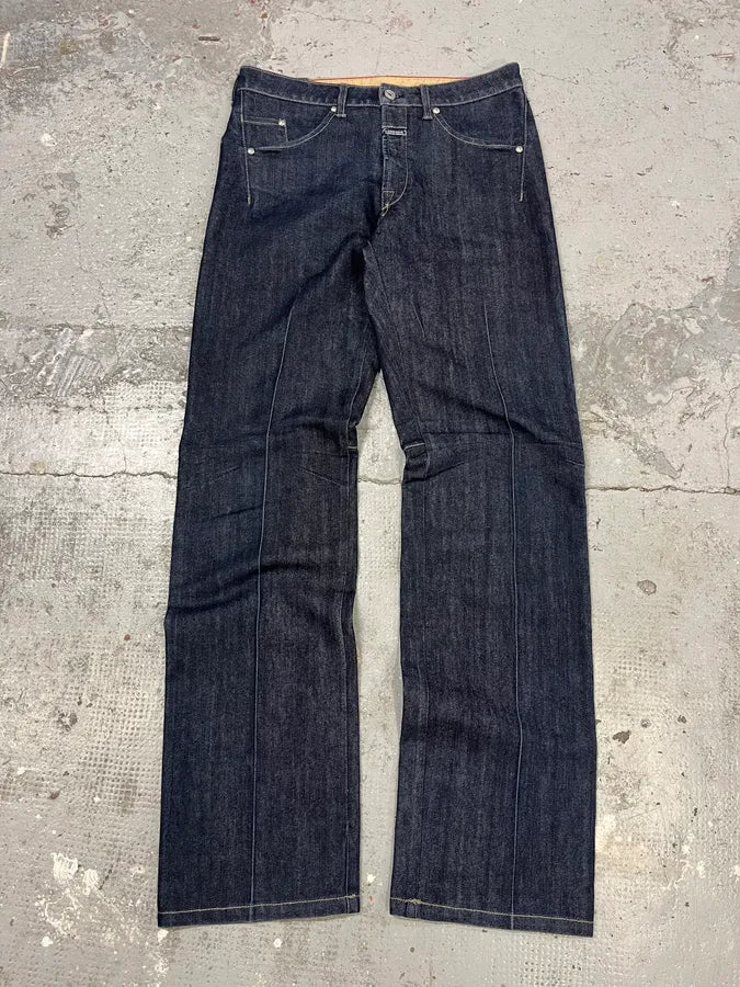 2000s Marithé + François Girbaud Navy Brut Denim Jeans (S/M) dSbVdEB 0
