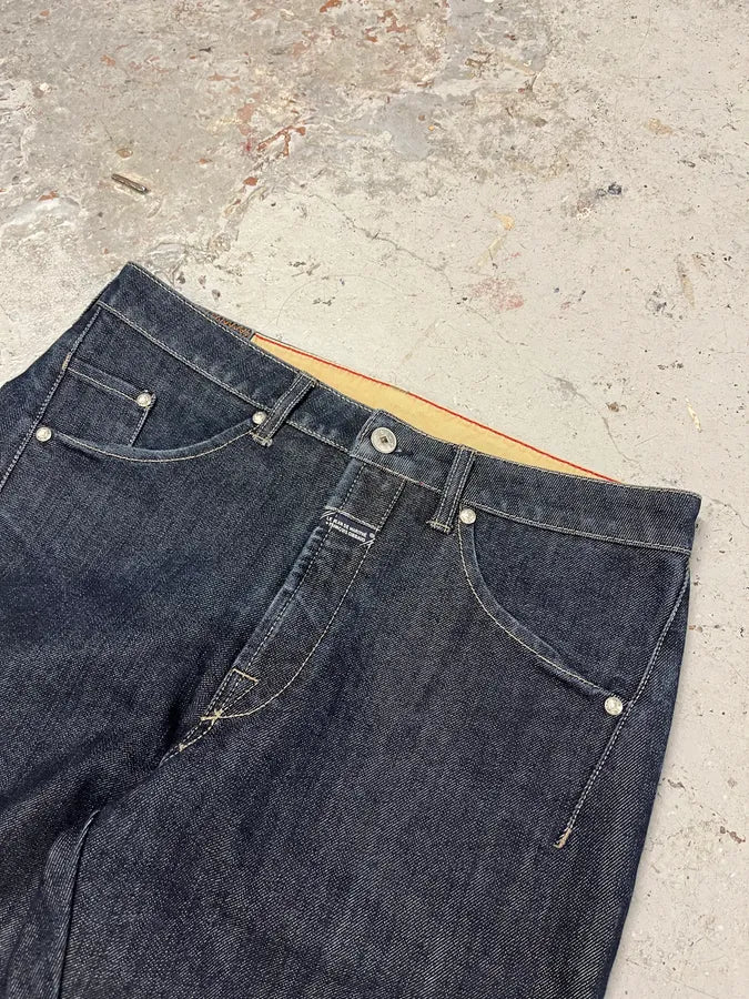 2000s Marithé + François Girbaud Navy Brut Denim Jeans (S/M) dSbVdEB 4