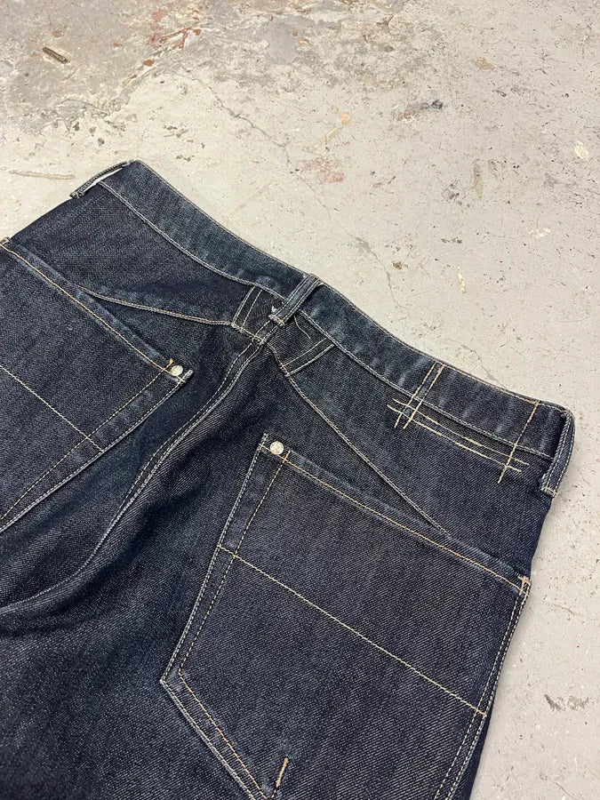 2000s Marithé + François Girbaud Navy Brut Denim Jeans (S/M) dSbVdEB 7