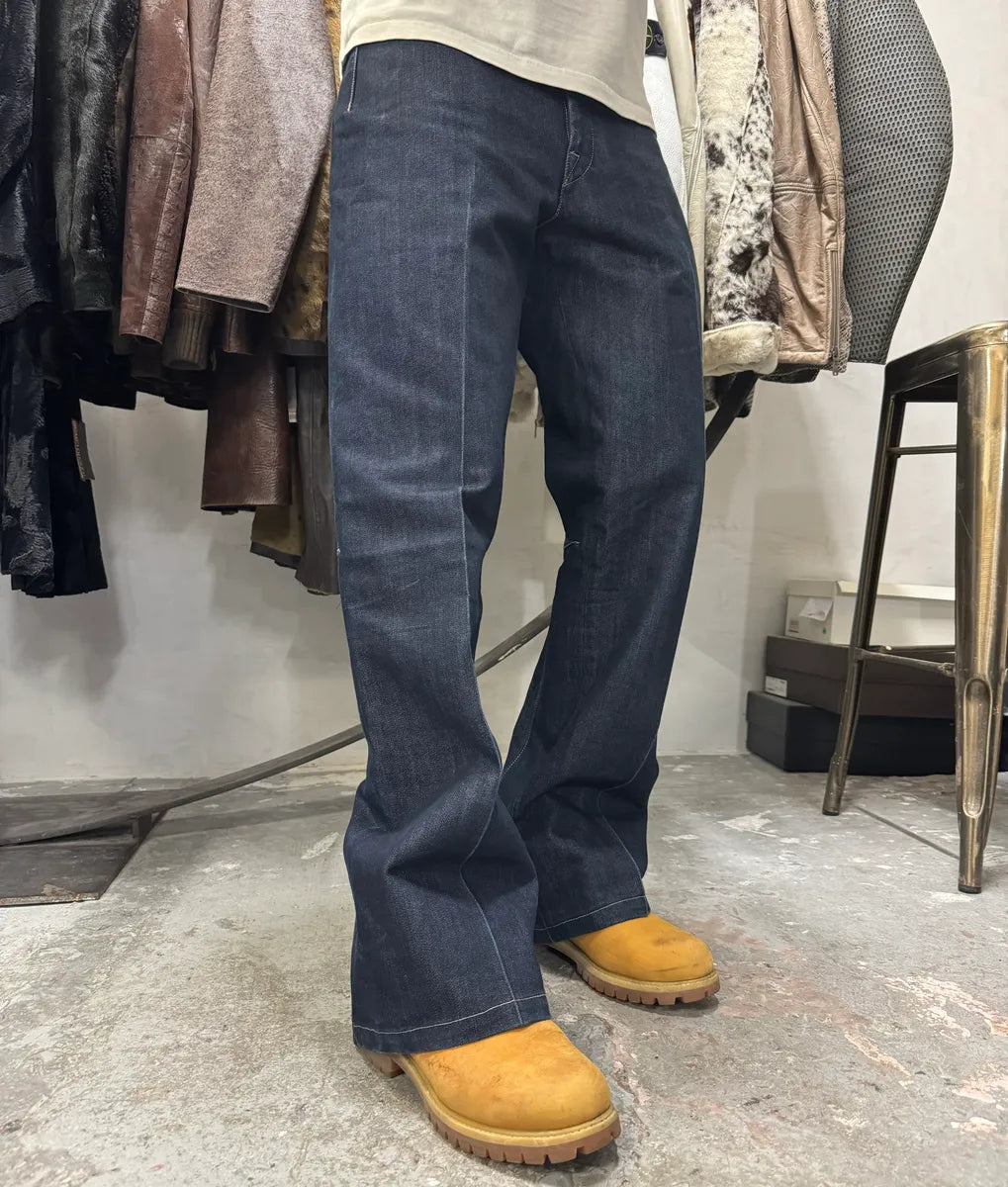 2000s Marithé + François Girbaud Navy Brut Denim Large Jeans (M/L) HlIXdlH 1