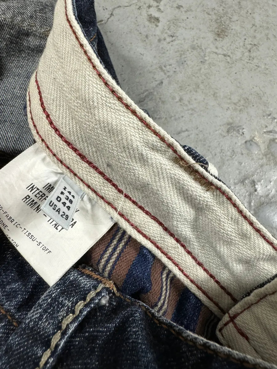 2000s Marithé + François Girbaud Navy Brut Distressed Denim Jeans HZrnQuL 2