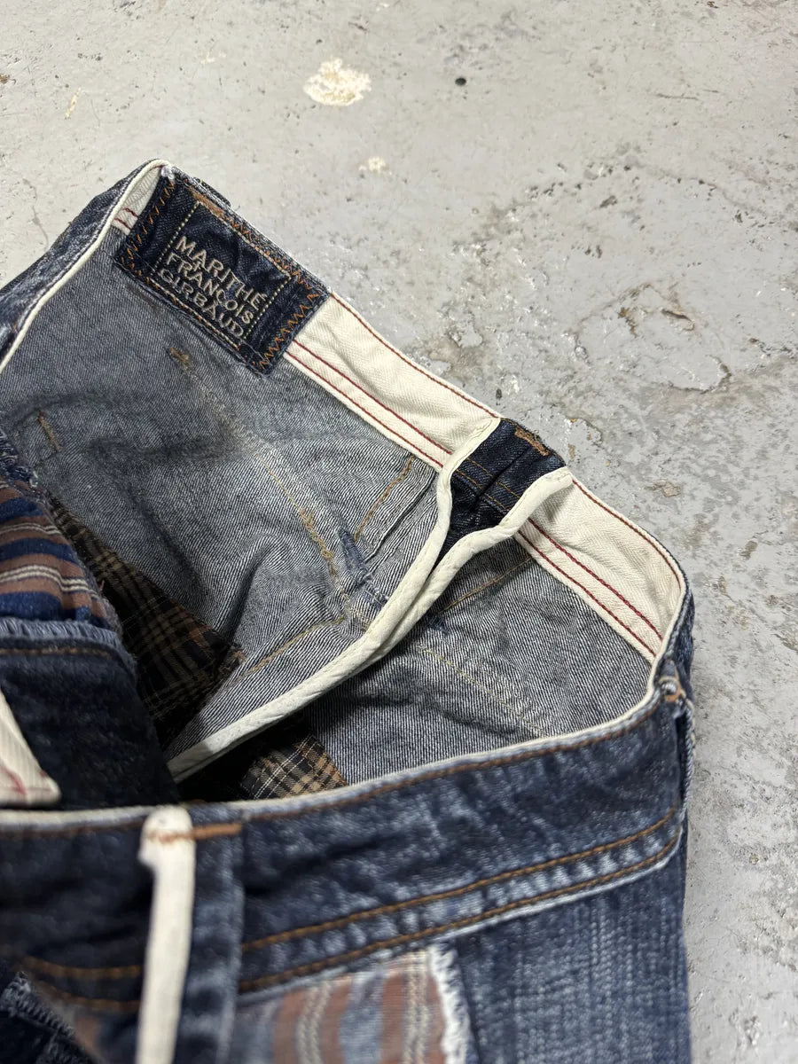 2000s Marithé + François Girbaud Navy Brut Distressed Denim Jeans HZrnQuL 4