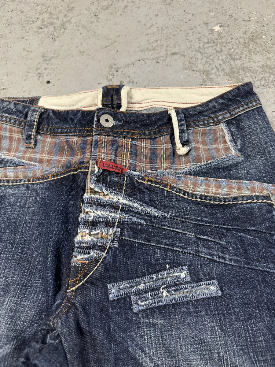 2000s Marithé + François Girbaud Navy Brut Distressed Denim Jeans HZrnQuL 5