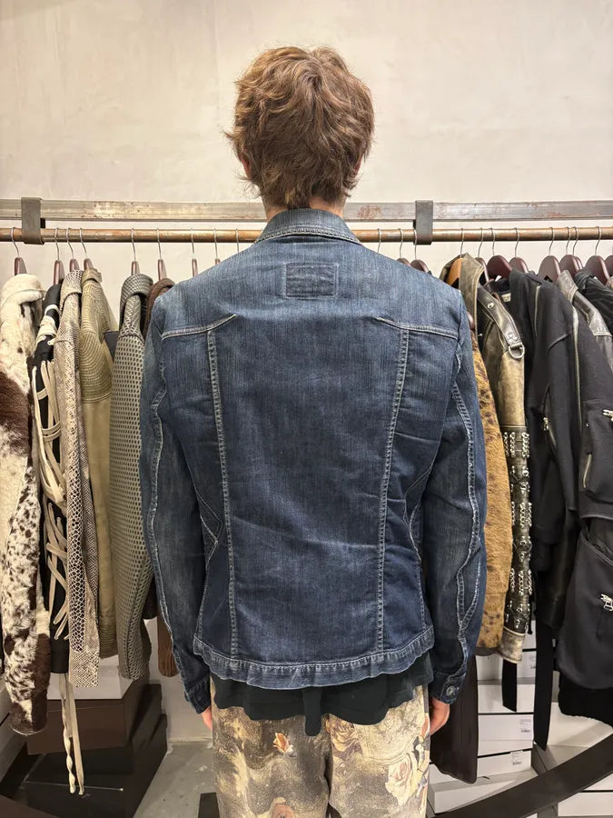 2000s Marithé + François Girbaud Navy Brut Patchwork Denim Jacket hTCAkOi 2
