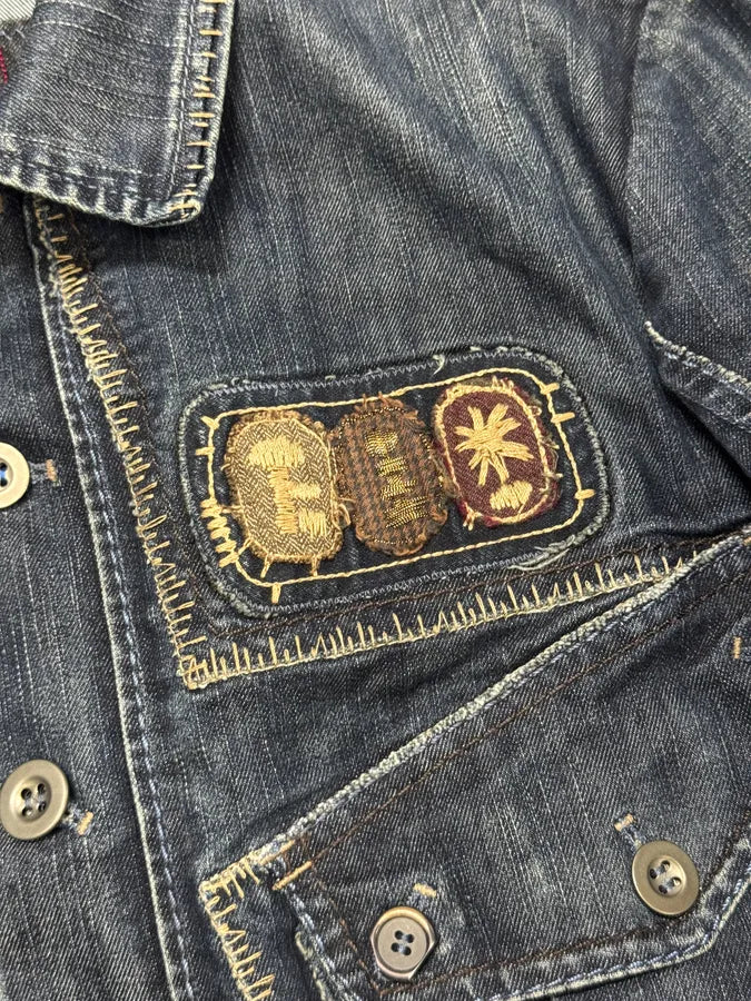 2000s Marithé + François Girbaud Navy Brut Patchwork Denim Jacket hTCAkOi 6