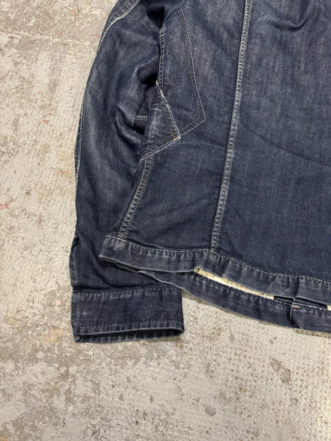 2000s Marithé + François Girbaud Navy Brut Patchwork Denim Jacket hTCAkOi 7