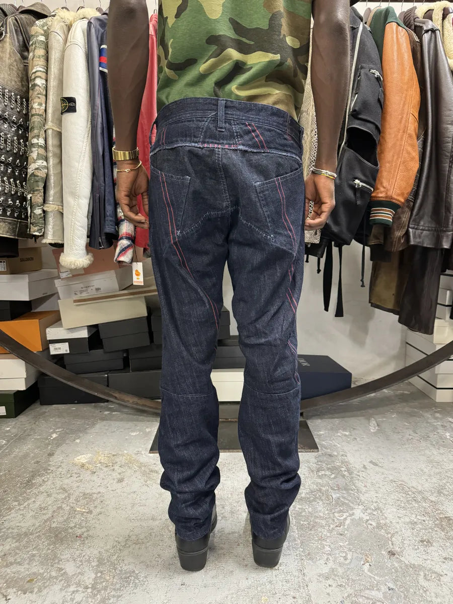 2000s Marithé + François Girbaud Navy Brut Star Signature Denim Jeans eUmEESR 2