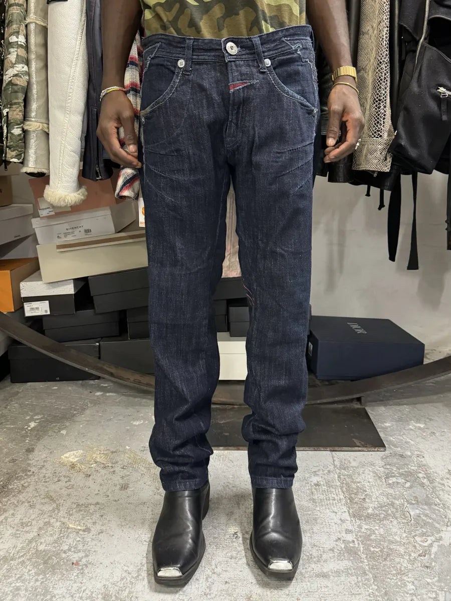 2000s Marithé + François Girbaud Navy Brut Star Signature Denim Jeans eUmEESR 3