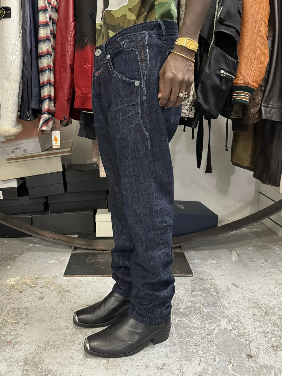 2000s Marithé + François Girbaud Navy Brut Star Signature Denim Jeans eUmEESR 4