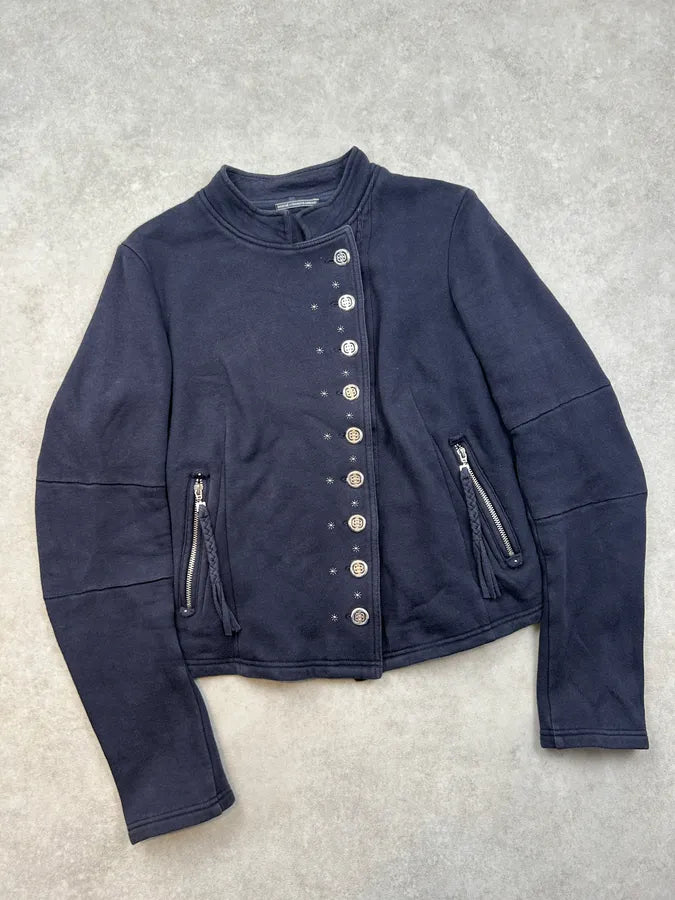 2000s Marithé + François Girbaud Navy Buttoned Cardigan Jacket ulRWQtZ 3