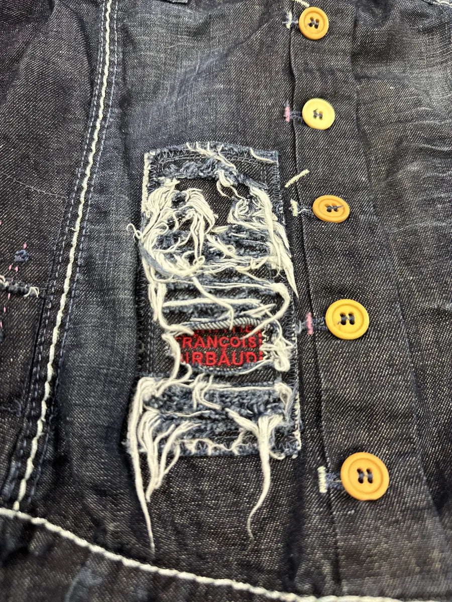 2000s Marithé + François Girbaud Navy Denim Distressed Jacket (M/L) qbwOKQX 7