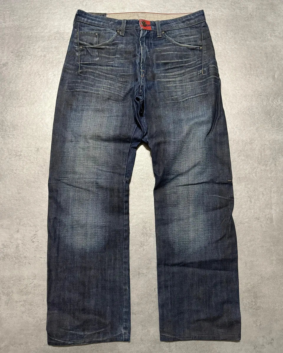 2000s Marithé + François Girbaud Navy Faded Rebel Denim Jeans (M) 0