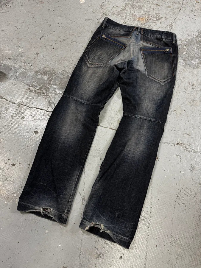 2000s Marithé + François Girbaud Navy Faded Rebel Denim Jeans LSlIxwc 6