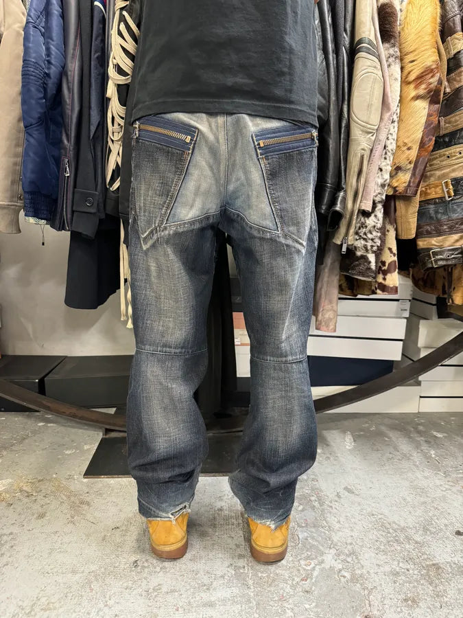 2000s Marithé + François Girbaud Navy Faded Rebel Denim Jeans LSlIxwc 2