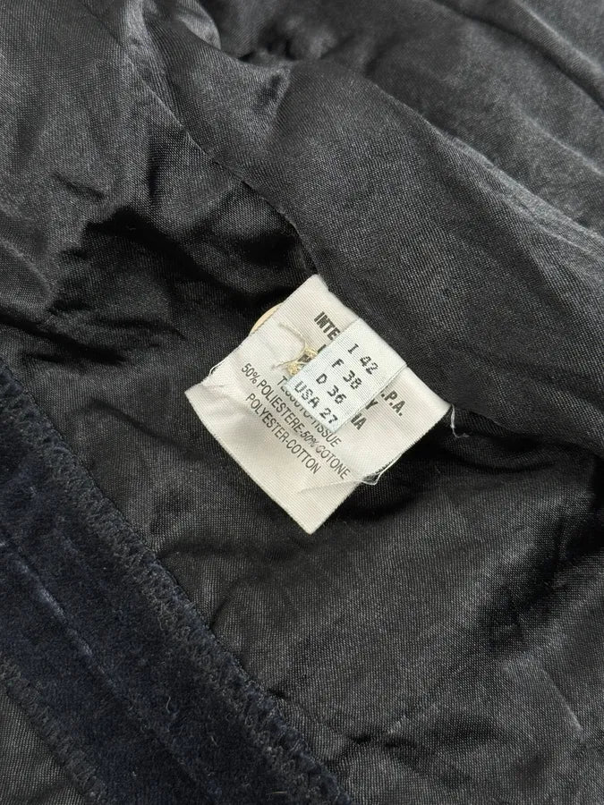 2000s Marithé + François Girbaud Navy Flowers Velvet Buttoned Jacket SPFjzoi 9