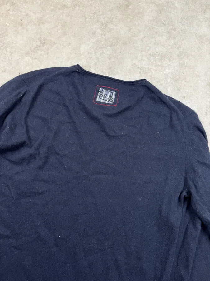 2000s Marithé + François Girbaud Navy Groovy Knight Sweater WvXjtvm 5