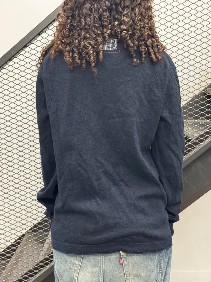 2000s Marithé + François Girbaud Navy Groovy Knight Sweater WvXjtvm 3
