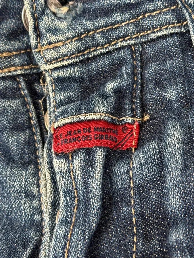 FW2006 Marithé + François Girbaud Navy Patch Blue Cozy Large Denim Jeans bLYIasZ 9