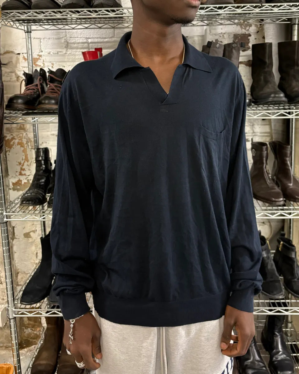 2000s Marithé + François Girbaud Navy Polo Longsleeves CCsHxet 0