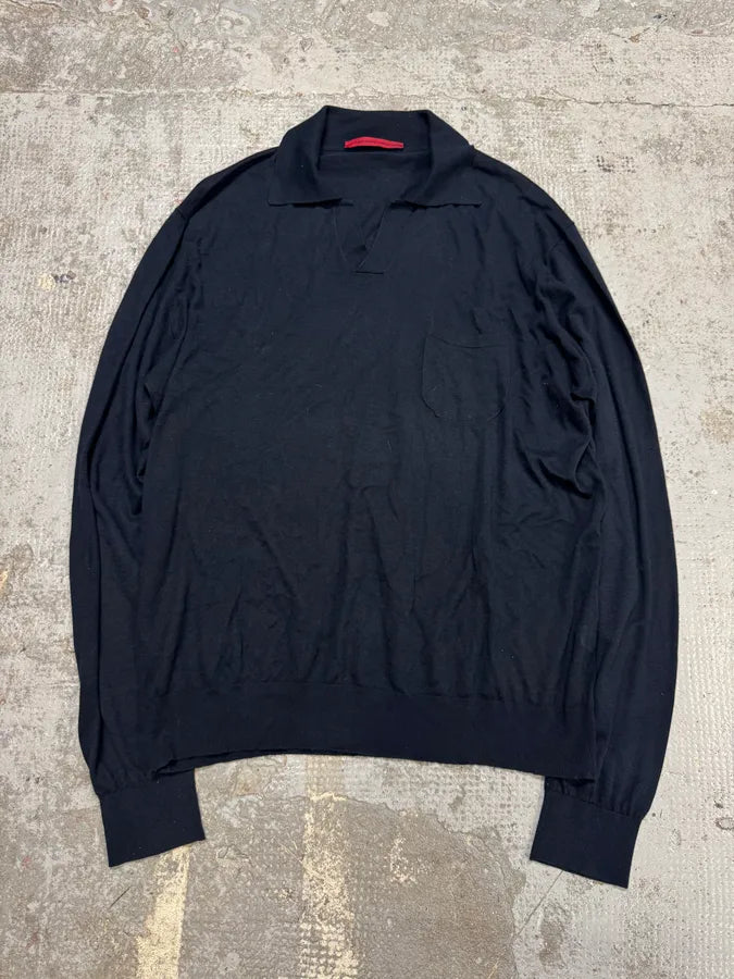 2000s Marithé + François Girbaud Navy Polo Longsleeves CCsHxet 1