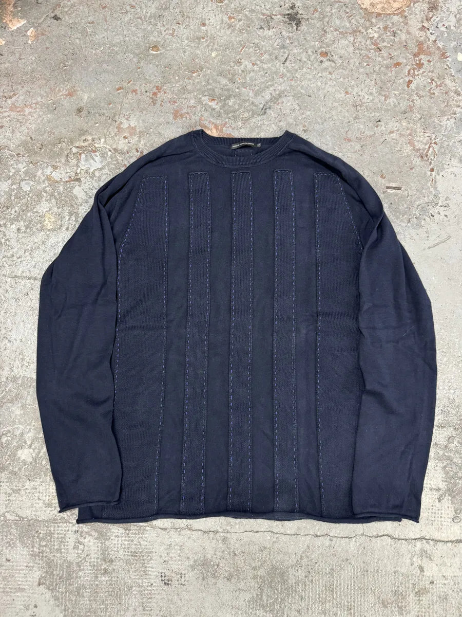 2000s Marithé + François Girbaud Navy Relief Sweater wixPZXc 1