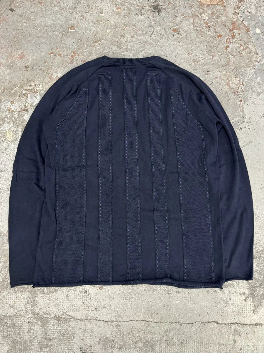 2000s Marithé + François Girbaud Navy Relief Sweater wixPZXc 8