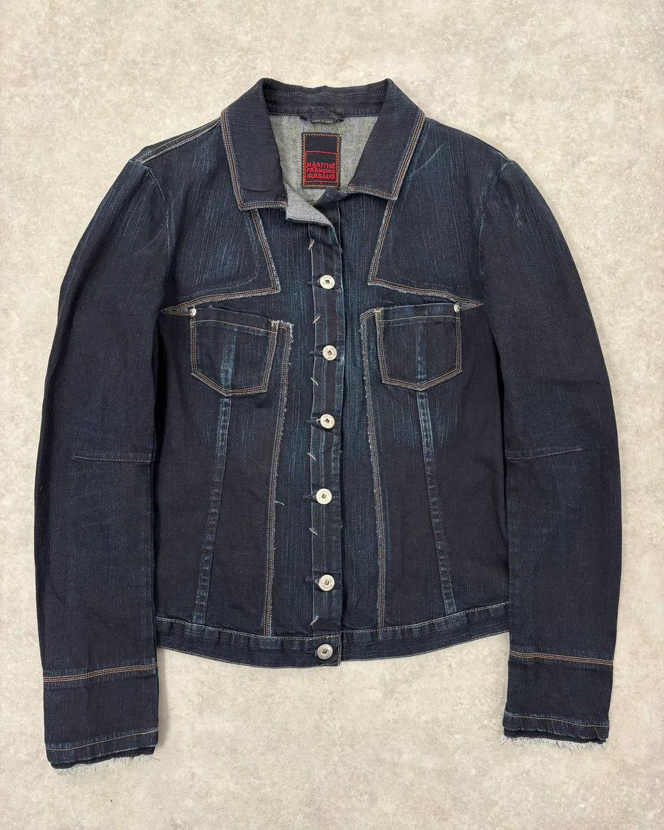 2000s Marithé + François Girbaud Navy Signature Brut Denim Jacket KLSeyoQ 0
