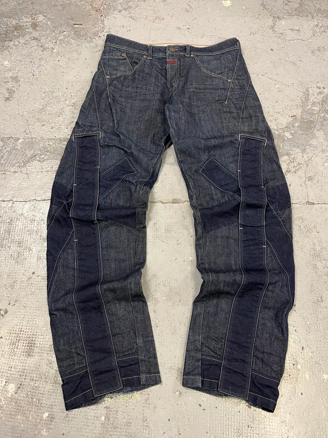 2000s Marithé + François Girbaud Navy Structural Brut Denim Jeans lcqNuud 4