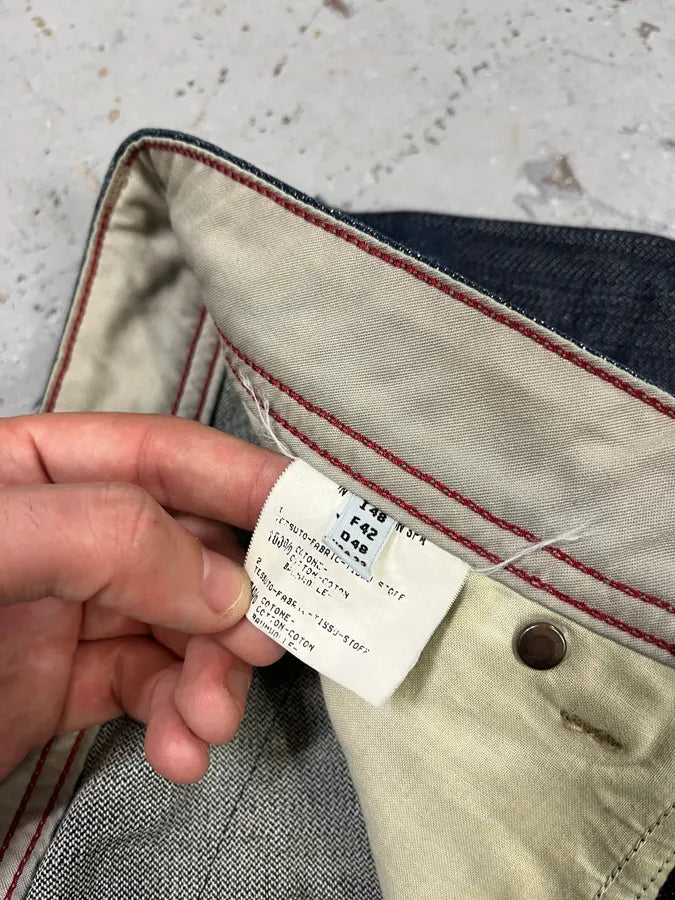 SS2006 Marithé + François Girbaud Navy Structural Brut Denim Jeans lcqNuud 12