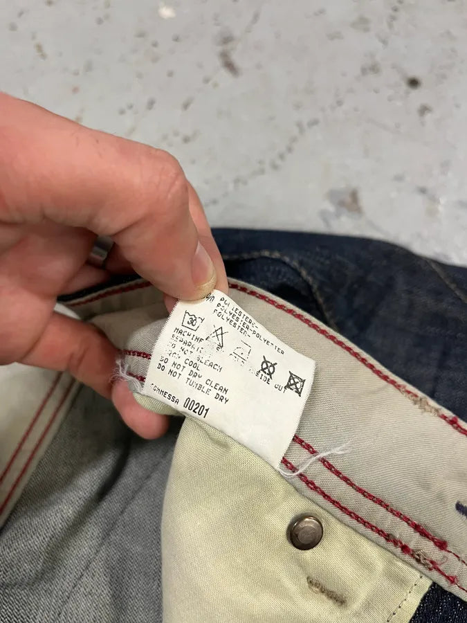 2000s Marithé + François Girbaud Navy Structural Brut Denim Jeans lcqNuud 12