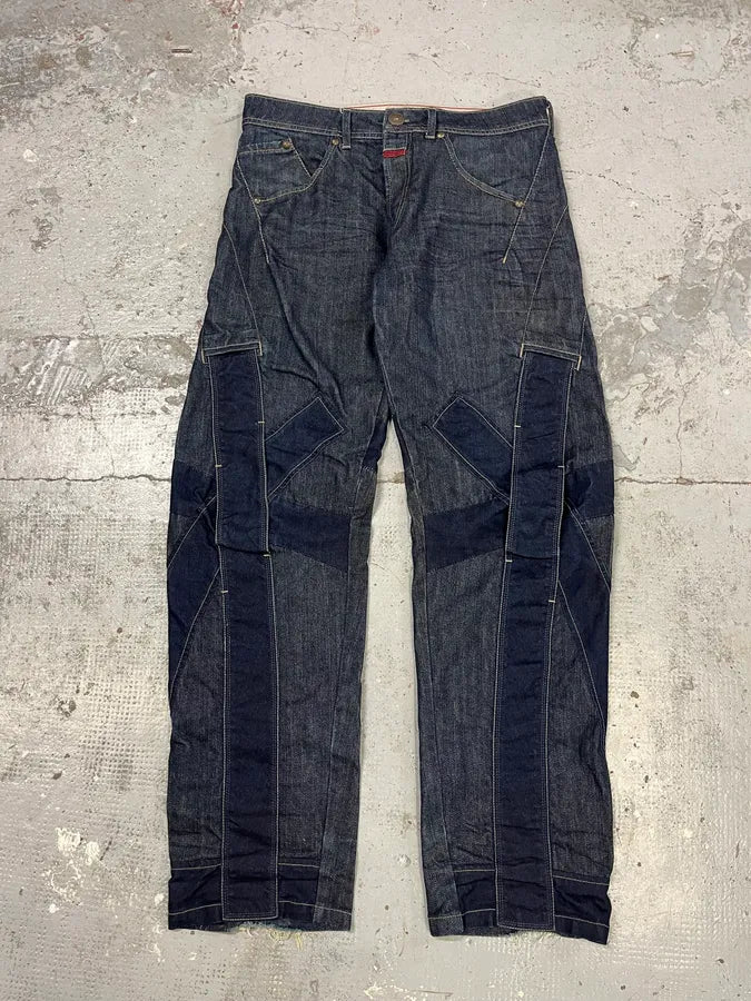 2000s Marithé + François Girbaud Navy Structural Brut Denim Jeans lcqNuud 0