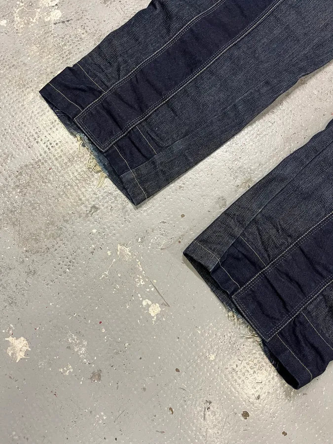 2000s Marithé + François Girbaud Navy Structural Brut Denim Jeans lcqNuud 5