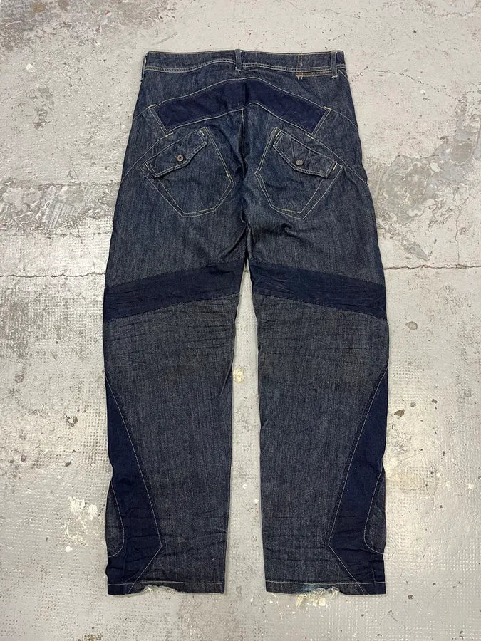 2000s Marithé + François Girbaud Navy Structural Brut Denim Jeans lcqNuud 7