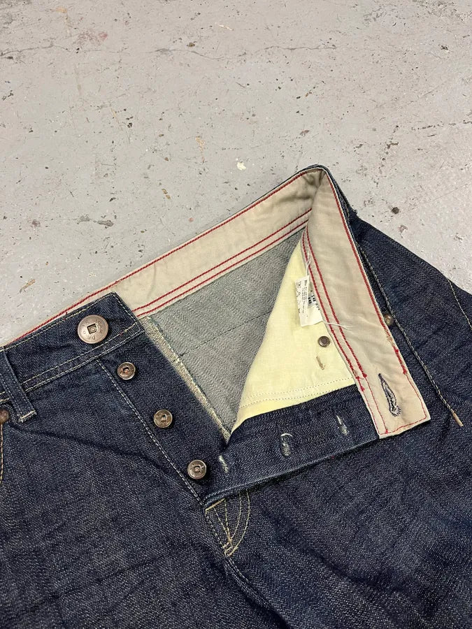 2000s Marithé + François Girbaud Navy Structural Brut Denim Jeans lcqNuud 9