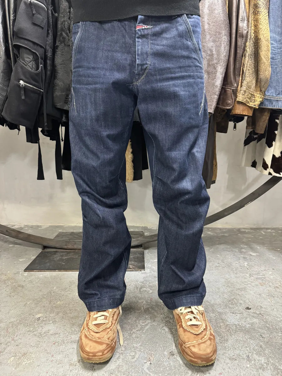 2000s Marithé + François Girbaud Navy Structured Denim Jeans GgEyLYM 0