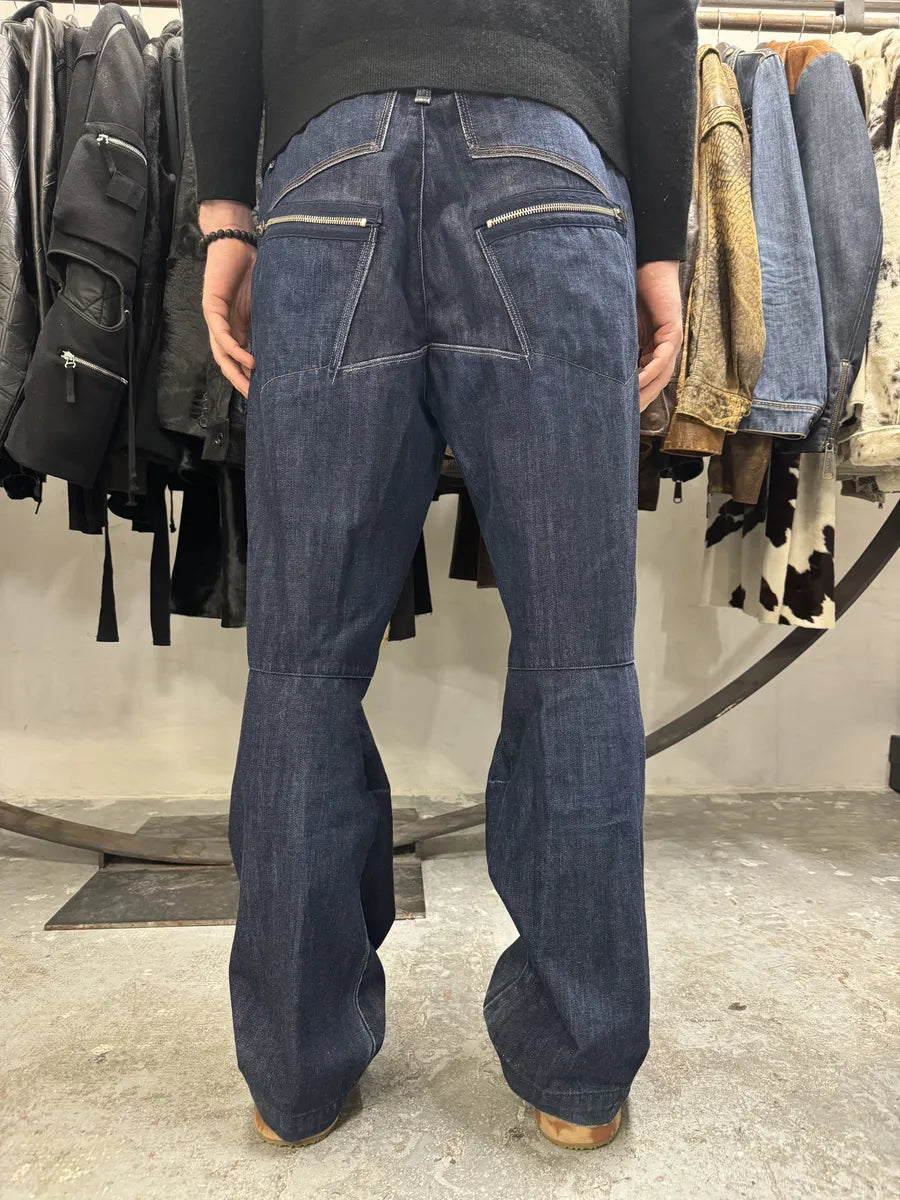 2000s Marithé + François Girbaud Navy Structured Denim Jeans GgEyLYM 1