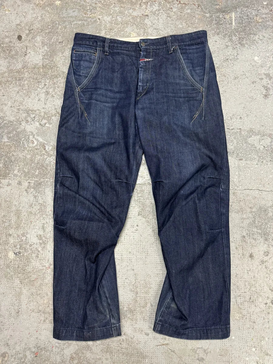 2000s Marithé + François Girbaud Navy Structured Denim Jeans GgEyLYM 2
