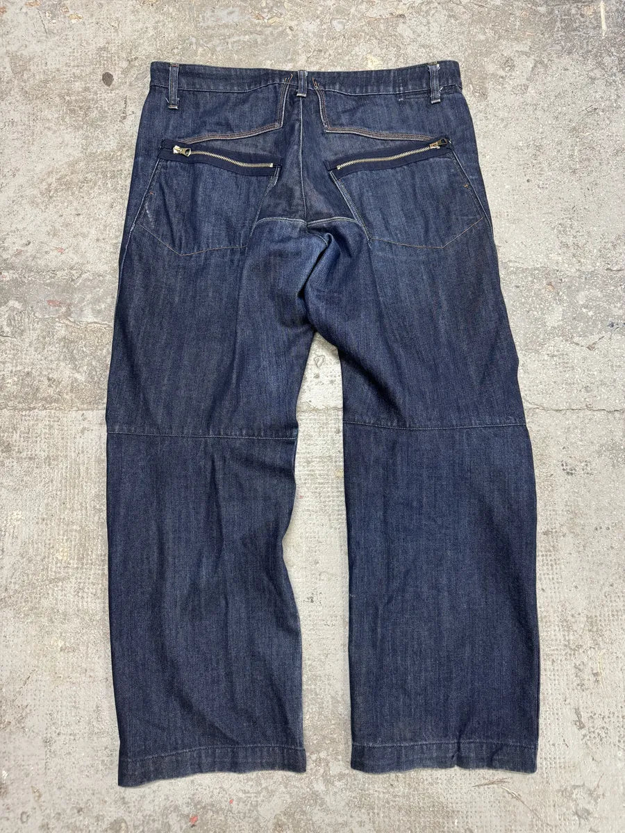 2000s Marithé + François Girbaud Navy Structured Denim Jeans GgEyLYM 3