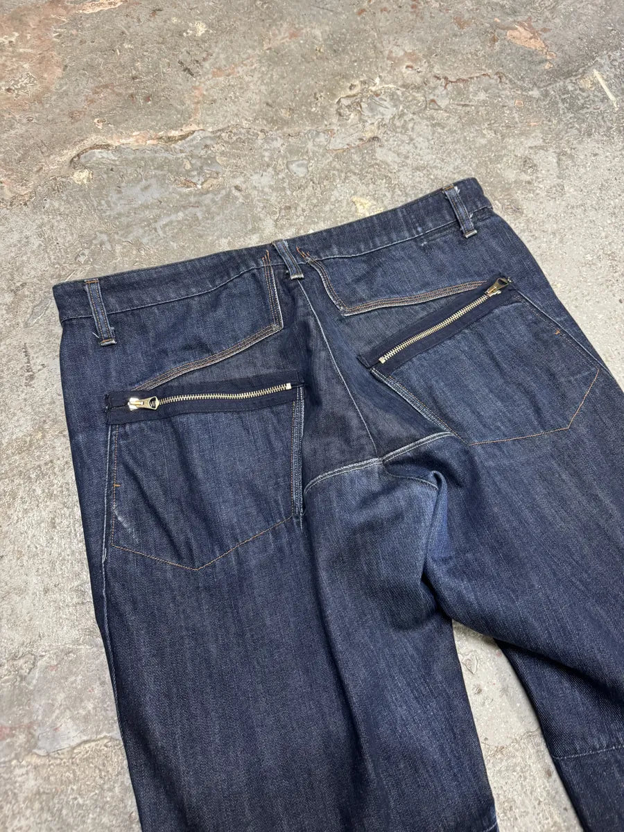 2000s Marithé + François Girbaud Navy Structured Denim Jeans GgEyLYM 5