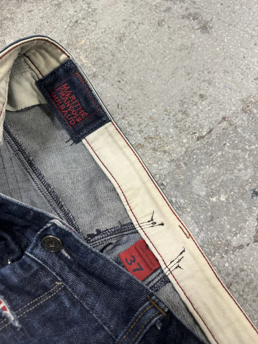2000s Marithé + François Girbaud Navy Structured Denim Jeans GgEyLYM 6