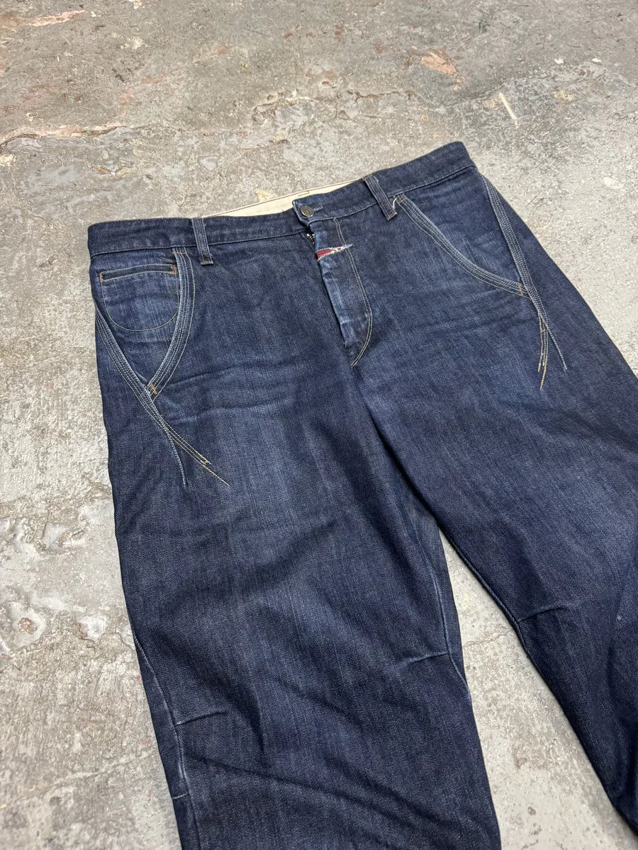 2000s Marithé + François Girbaud Navy Structured Denim Jeans GgEyLYM 7