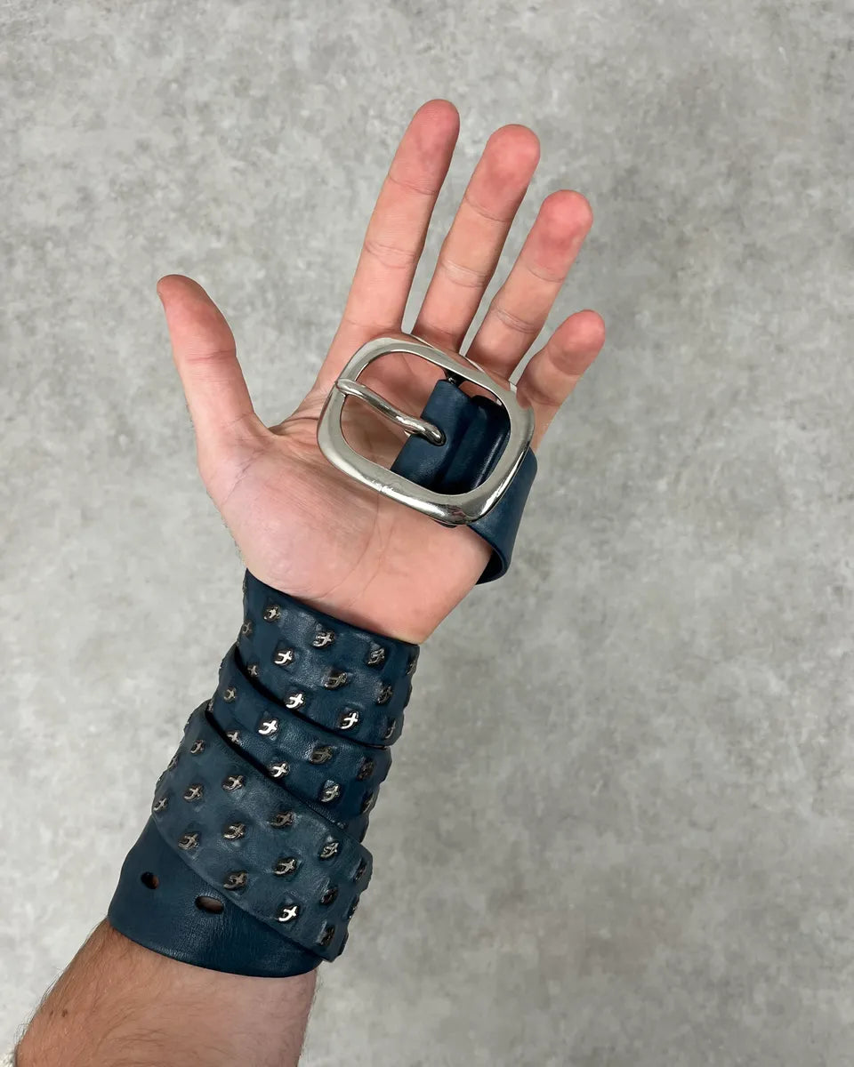 2000s Marithé + François Girbaud Navy Studded Leather Belt PuTVfPR 1