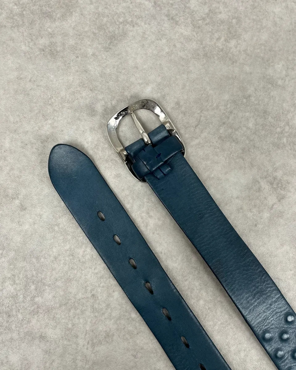 2000s Marithé + François Girbaud Navy Studded Leather Belt PuTVfPR 3